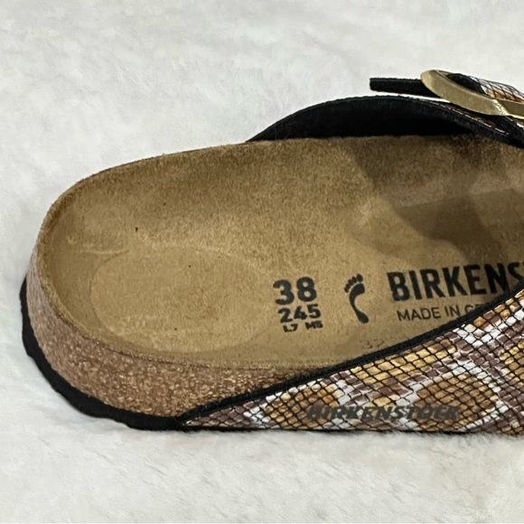 Birkenstock Arizona Sandals Python 2 Straps Brown Microfiber Snake Print Animal - Picture 12 of 15